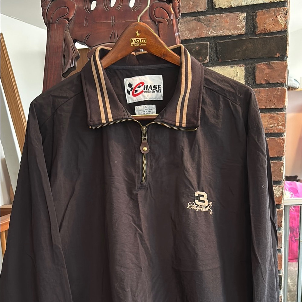 Vintage Chase Authentics Dark Brown Zip-Up Jacket Dale Earnhardt